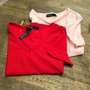 2 Brit & Bri short sleeve shirts.    XS